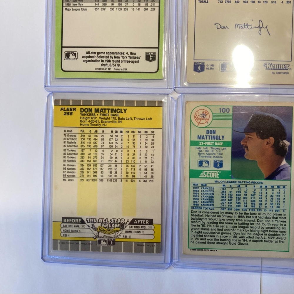Lot of 9 Vintage 80s-90s Don Mattingly Baseball Cards New York Yankees - Picture 11 of 16